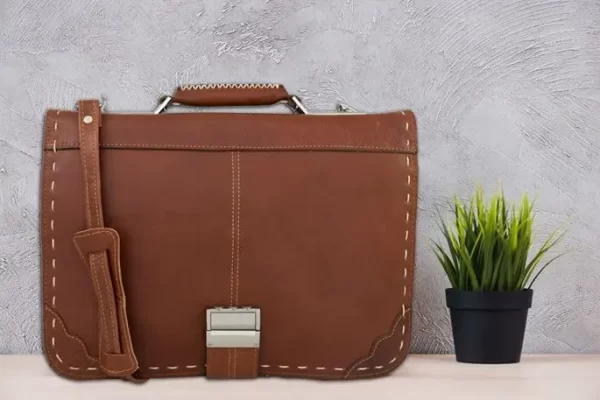کیف اداری چرم طبیعی دو طبله کد 160